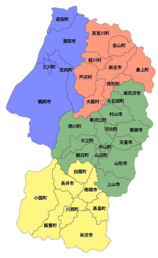 山形県の地図